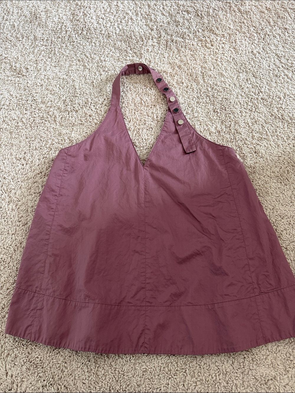Tibi Mauve Halter Camisole with Button-Tab Neck